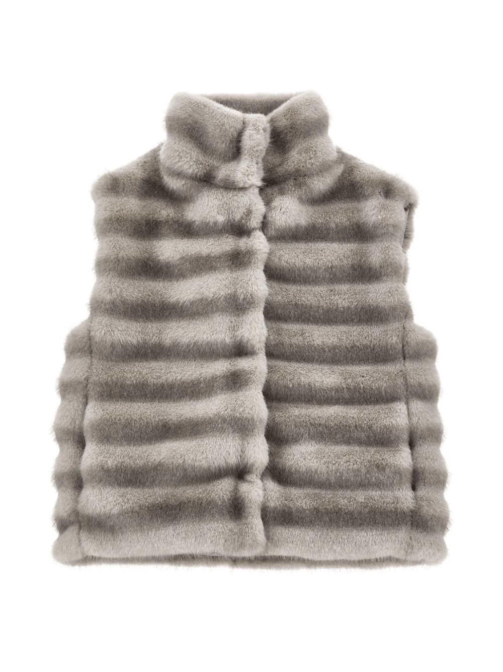 Gilet in eco - pelliccia per bambina Monnalisa grigio effetto volpe - Rubino Kids