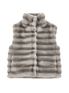 Gilet in eco - pelliccia per bambina Monnalisa grigio effetto volpe - Rubino Kids