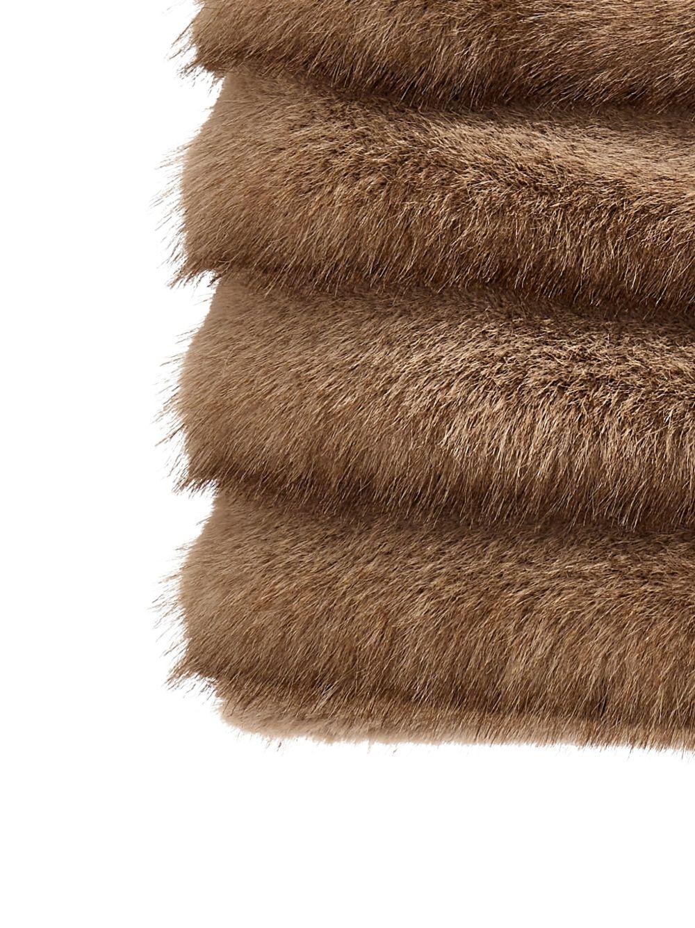 Gilet in eco - pelliccia per bambina Monnalisa marrone effetto volpe - Rubino Kids