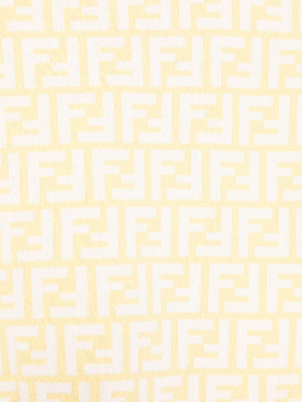 Gilet in maglia per bambina Fendi Kids giallo con monogramma FF all - over - Rubino Kids