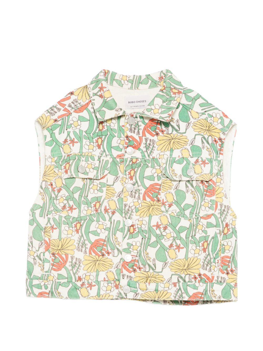 Gilet per bambina Bobo Choses multicolore con stampa floreale - Rubino Kids