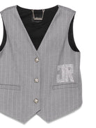 Gilet per bambina John Richmond Junior grigio gessato - Rubino Kids