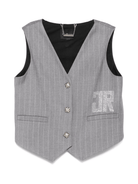 Gilet per bambina John Richmond Junior grigio gessato - Rubino Kids