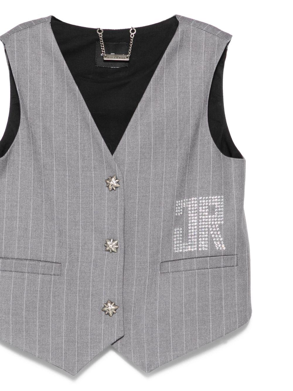 Gilet per bambina John Richmond Junior grigio gessato - Rubino Kids
