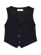 Gilet per bambina Monnalisa blu con chiusura con bottoni - Rubino Kids