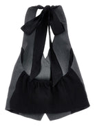 Gilet per bambina Monnalisa grigio con scollo all'americana con nodo - Rubino Kids