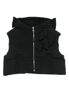 Gilet per bambina Simonetta nero con dettaglio fiocco - Rubino Kids