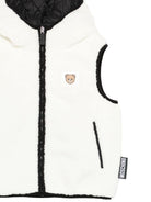 Gilet per bambini Moschino Kids bianco con applicazione Teddy - Rubino Kids