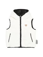 Gilet per bambini Moschino Kids bianco con applicazione Teddy - Rubino Kids