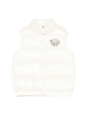 Gilet per bambini Moschino Kids bianco con design trapuntato