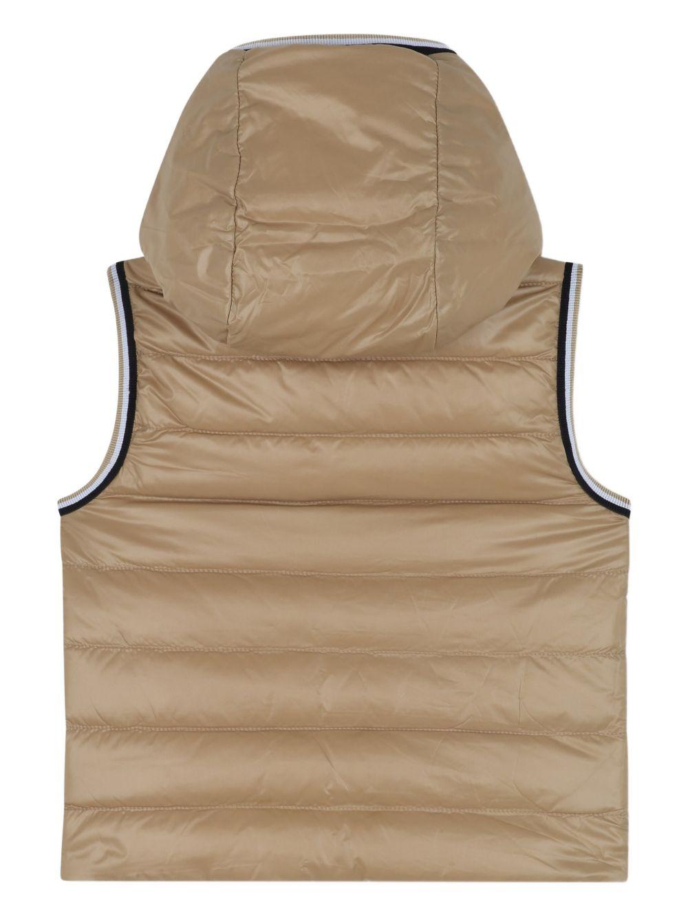 Gilet per bambino Boss Kids beige con design con cappuccio - Rubino Kids