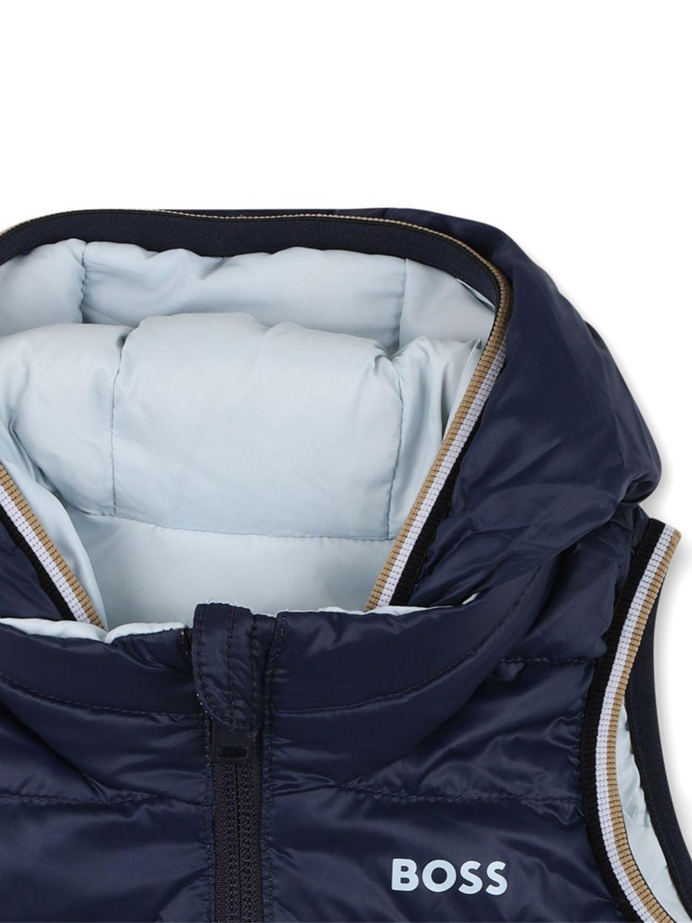 Gilet per bambino Boss Kids blu con design reversibile - Rubino Kids