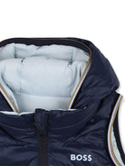 Gilet per bambino Boss Kids blu con design reversibile - Rubino Kids