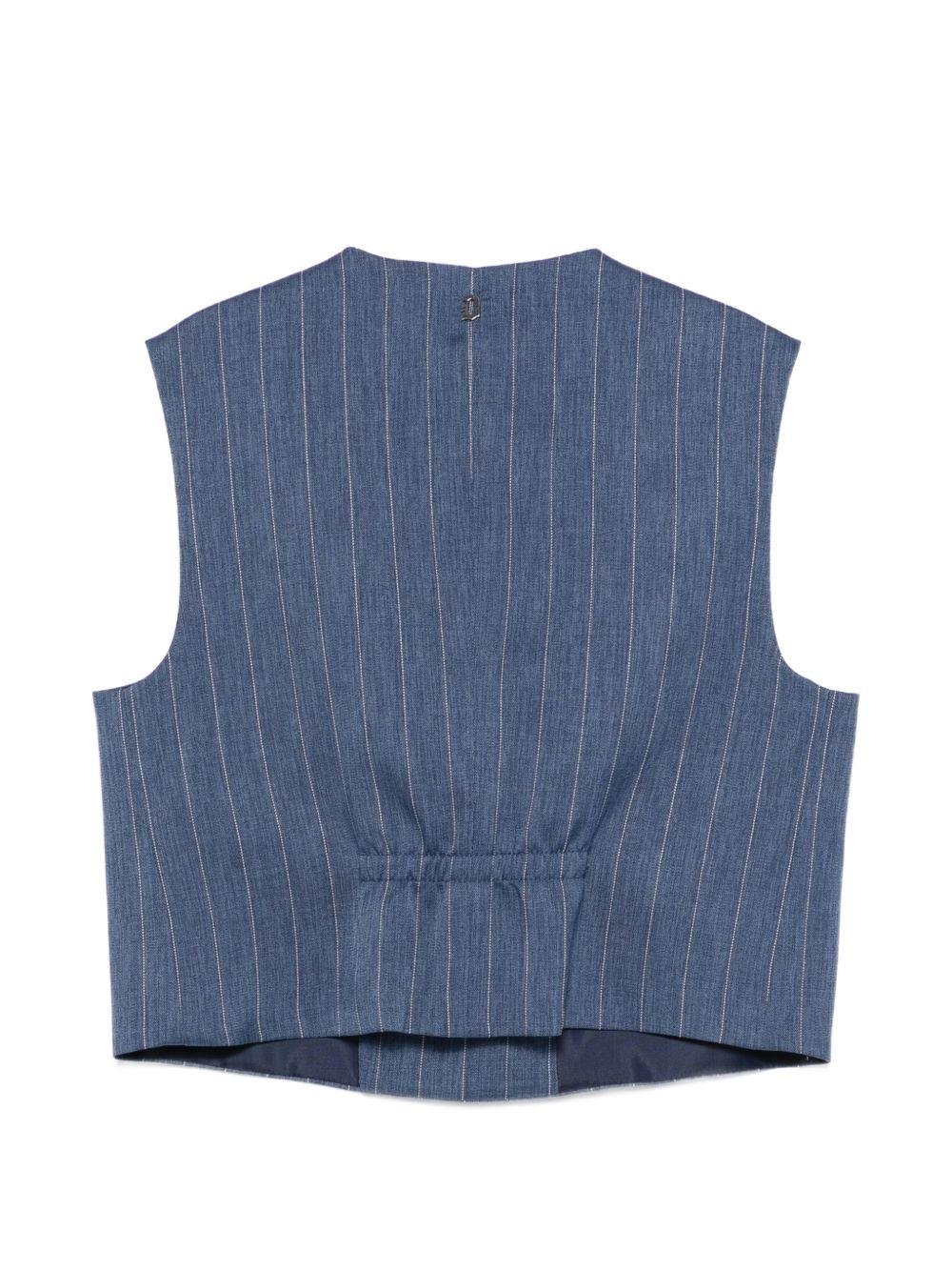 Gilet per bambino DONDUP Kids blu con motivo gessato - Rubino Kids