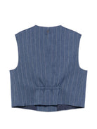 Gilet per bambino DONDUP Kids blu con motivo gessato - Rubino Kids