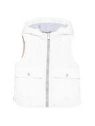 Gilet per bambino Eleventy Kids bianco con tasche con patta - Rubino Kids