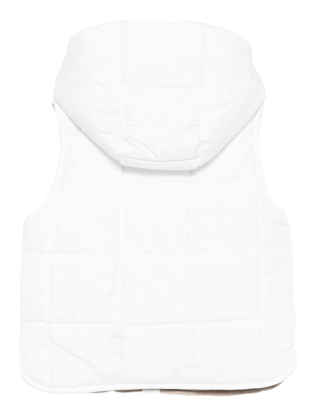 Gilet per bambino Eleventy Kids bianco con tasche con patta - Rubino Kids