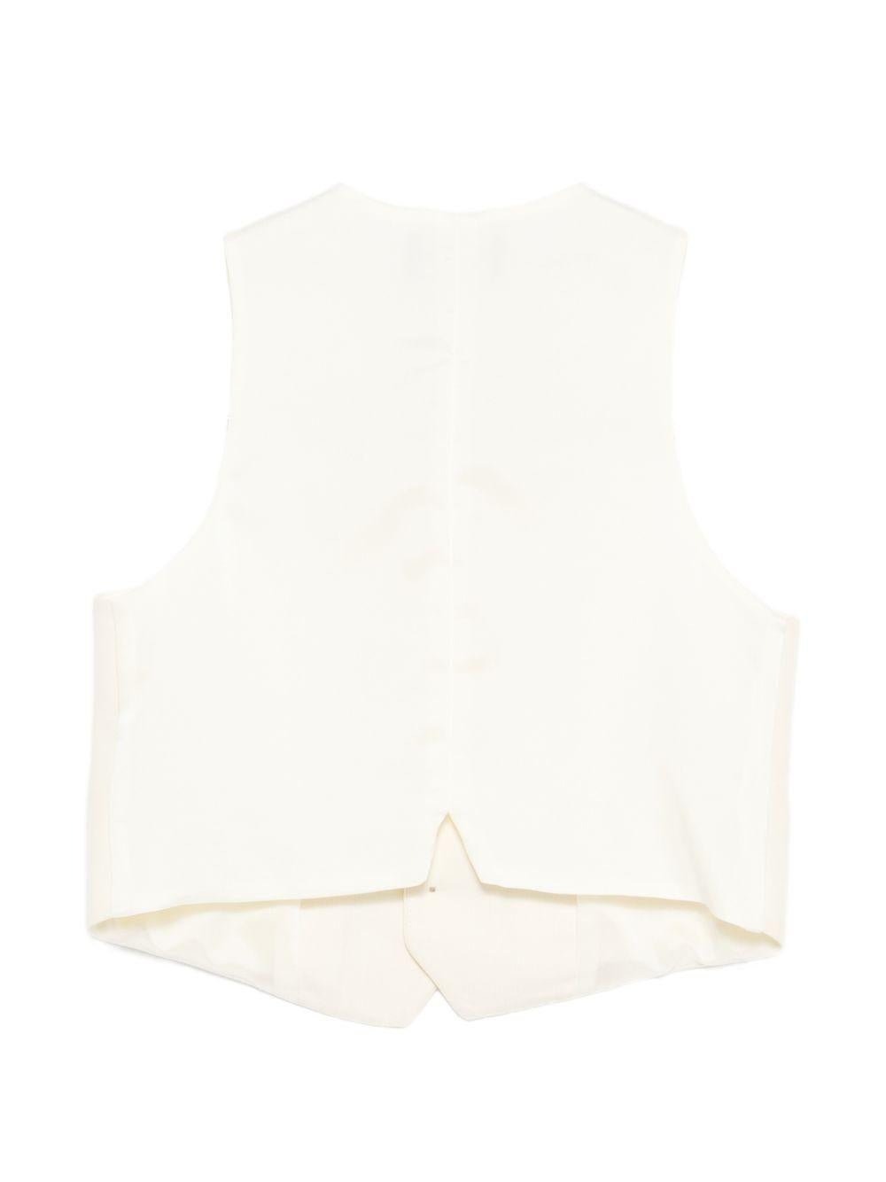 Gilet per bambino Emporio Armani Kids bianco con scollo a V - Rubino Kids