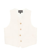Gilet per bambino Emporio Armani Kids bianco con scollo a V - Rubino Kids