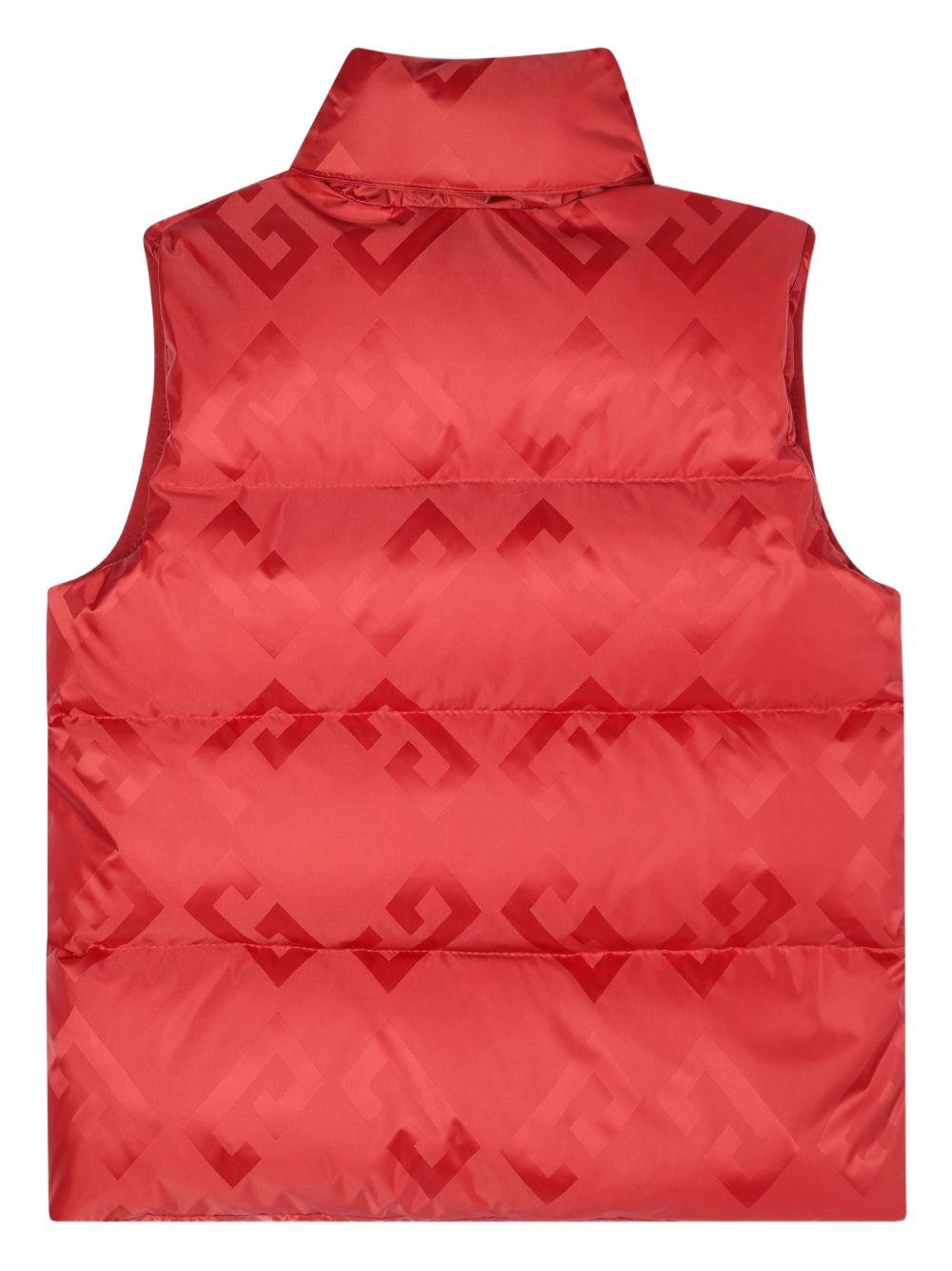 Gilet per bambino Givenchy Kids rosso con motivo con logo jacquard - Rubino Kids