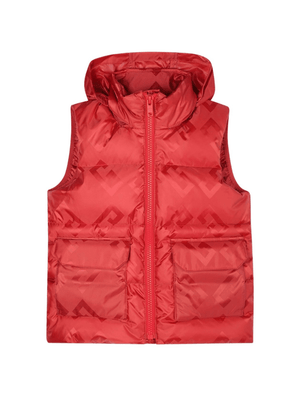 Gilet per bambino Givenchy Kids rosso con motivo con logo jacquard