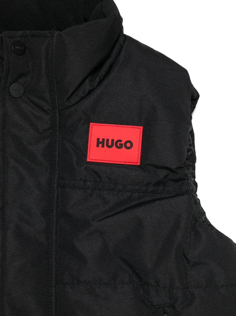 Gilet per bambino Hugo Kids nero con design trapuntato - Rubino Kids