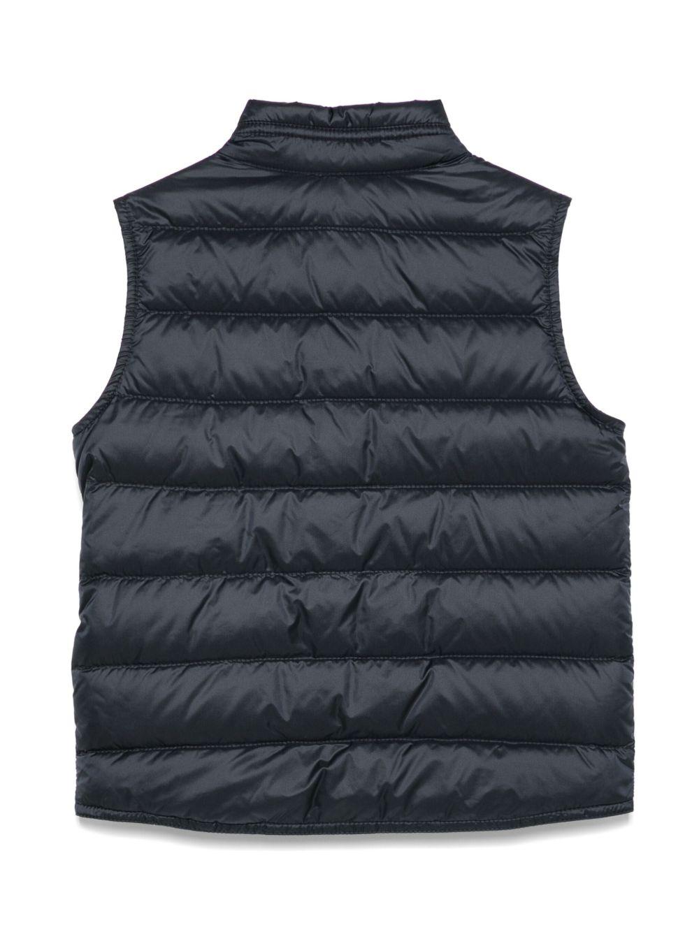 Gilet per bambino Moncler Enfant blu navy con logo sul petto - Rubino Kids