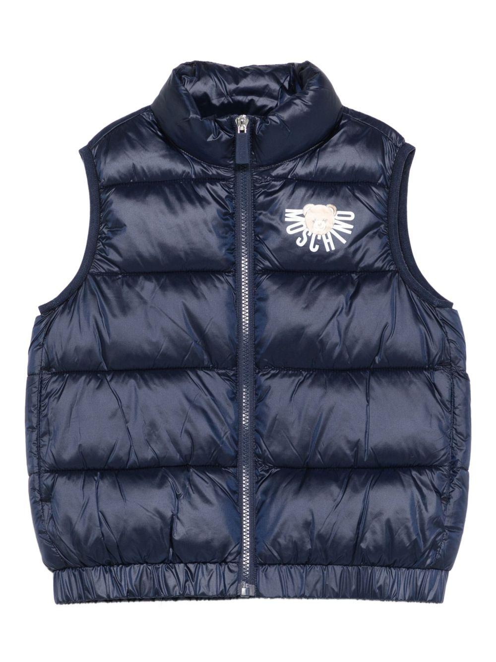 Moschino Kids Black Quilted Vest for Boys | MOSCHINO KIDS | Offer