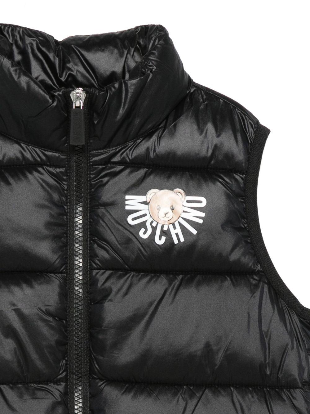 Gilet per bambino Moschino Kids nero con design trapuntato - Rubino Kids