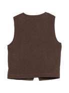 Gilet per bambino Paolo Pecora Kids marrone con chiusura a bottoni - Rubino Kids