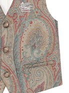 Gilet per bambnino Etro Kids beige con tasca a filetto sul petto - Rubino Kids