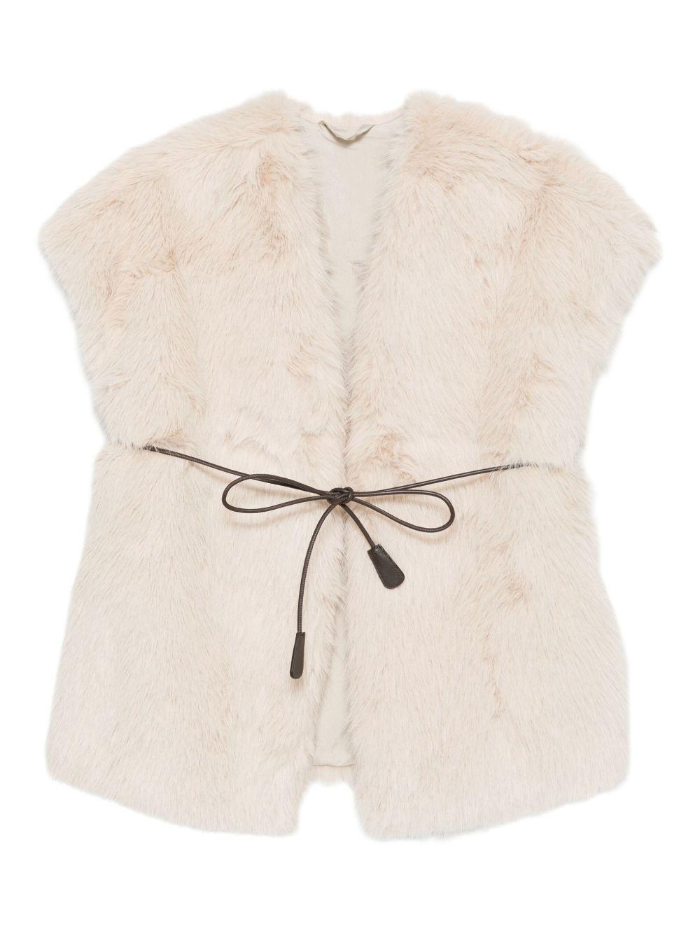 Gilet per donna Alysi beige con scollo a V - Rubino Kids