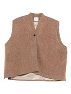 Gilet per donna ALYSI marrone con bottoni testurizzati - Rubino Kids