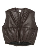 Gilet per donna Alysi marrone con design trapuntato - Rubino Kids