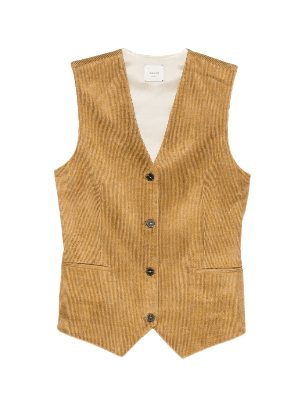 Gilet per donna Alysi marrone con texture a coste - Rubino Kids