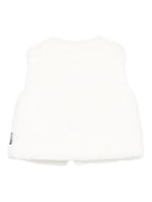 Gilet per neonata Moschino Kids bianco con applicazione Teddy Bear - Rubino Kids