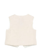 Gilet per neonato Fay Kids beige con logo ricamato tono su tono - Rubino Kids