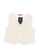 Gilet per neonato Fay Kids beige con logo ricamato tono su tono - Rubino Kids