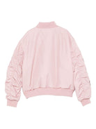 Giubbino Bookish Diagonal per bambina Off - White Kids con rosa tasche laterali con patta - Rubino Kids