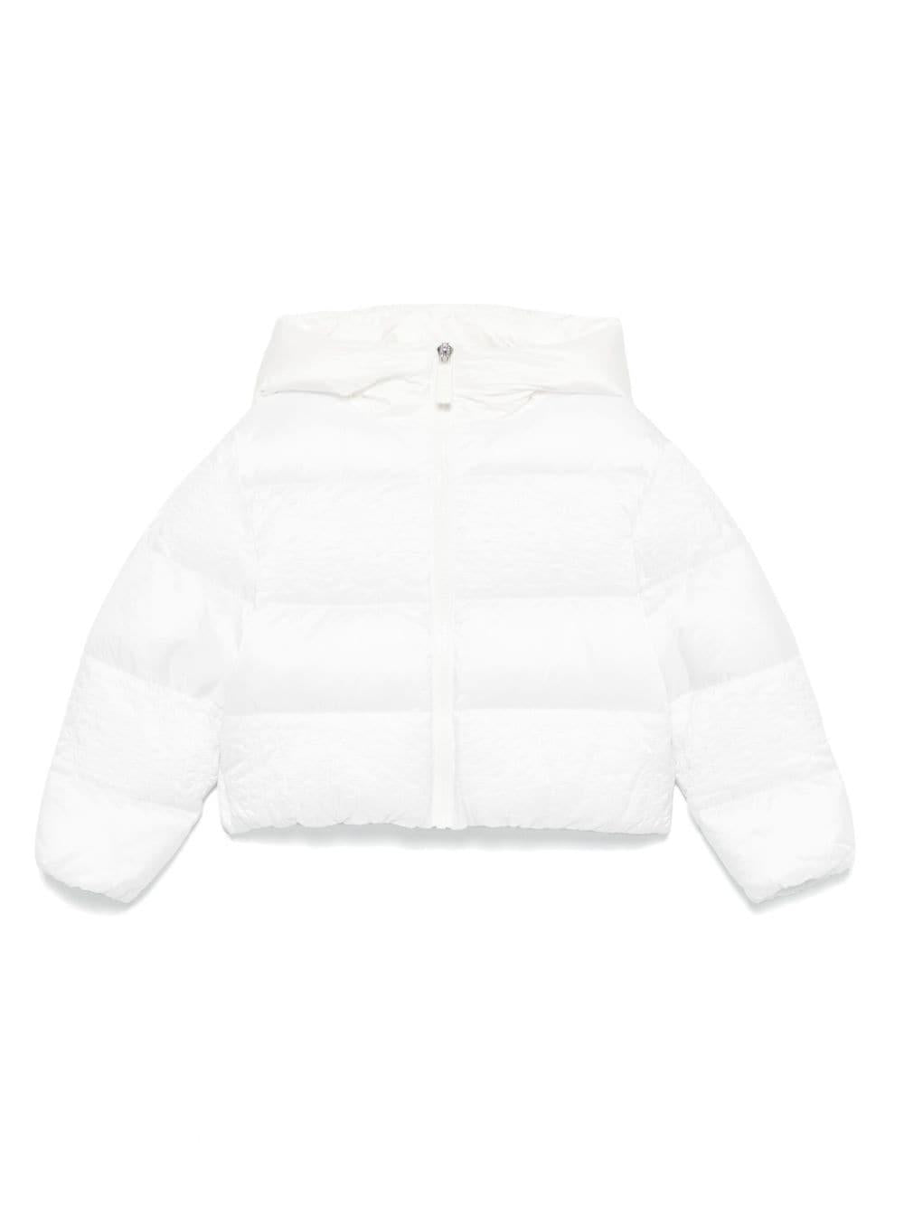 Giubbino con ricamo per bambina Moschino Kids bianco con design imbottito - Rubino Kids