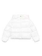 Giubbino con ricamo per bambina Moschino Kids bianco con design imbottito - Rubino Kids