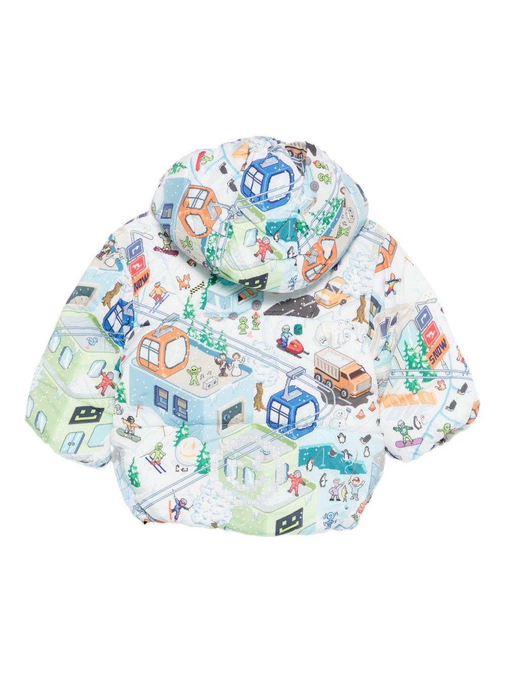 Giubbino Harpo per neonato Molo bianco con stampa grafica - Rubino Kids