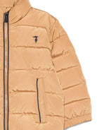 Giubbino imbottito per neonato Trussardi Junior marrone trapuntato con tasche a filetto - Rubino Kids