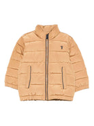 Giubbino imbottito per neonato Trussardi Junior marrone trapuntato con tasche a filetto - Rubino Kids