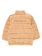 Giubbino imbottito per neonato Trussardi Junior marrone trapuntato con tasche a filetto - Rubino Kids