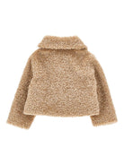 Giubbino in eco - pellicca per bambina Monnalisa beige con tasche - Rubino Kids