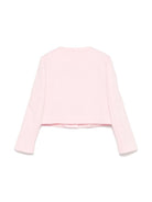 Giubbino jaquard floreale per bambina Versace Kids rosa con maniche lunghe - Rubino Kids