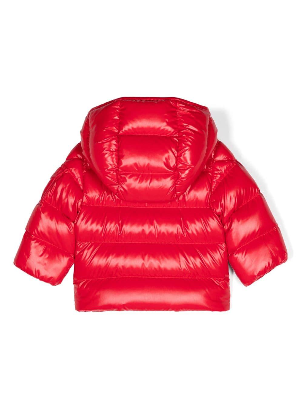 Giubbino Moncler Maya per neonata Moncler Enfant rosso con collo a imbuto - Rubino Kids