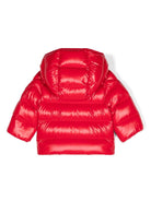 Giubbino Moncler Maya per neonata Moncler Enfant rosso con collo a imbuto - Rubino Kids