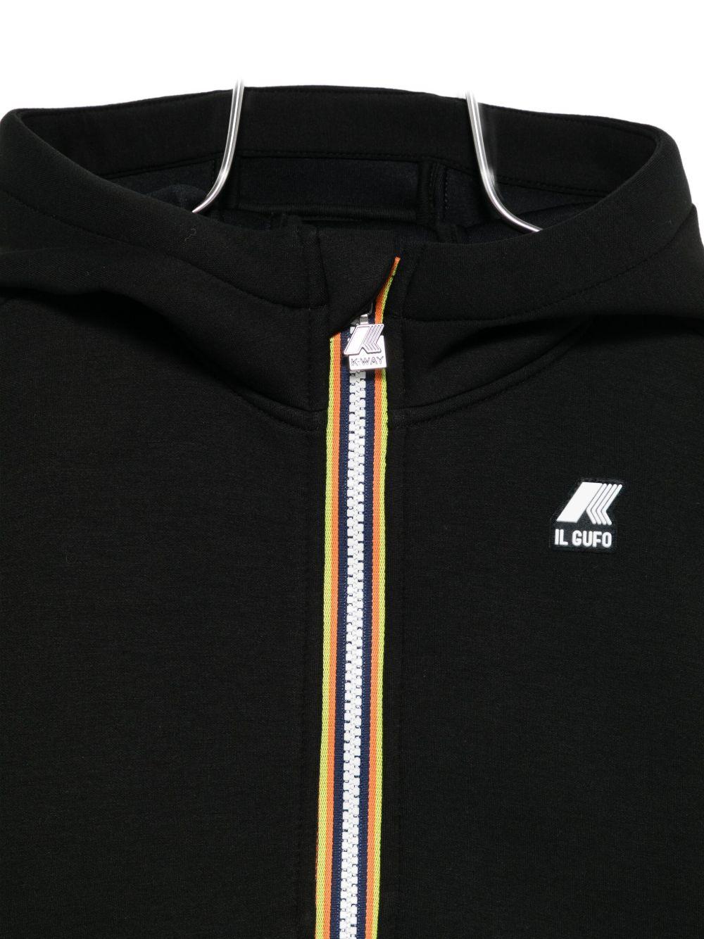 Giubbino P. Alec per bambino Il Gufo x K - Way nero con logo in silicone sul davanti - Rubino Kids